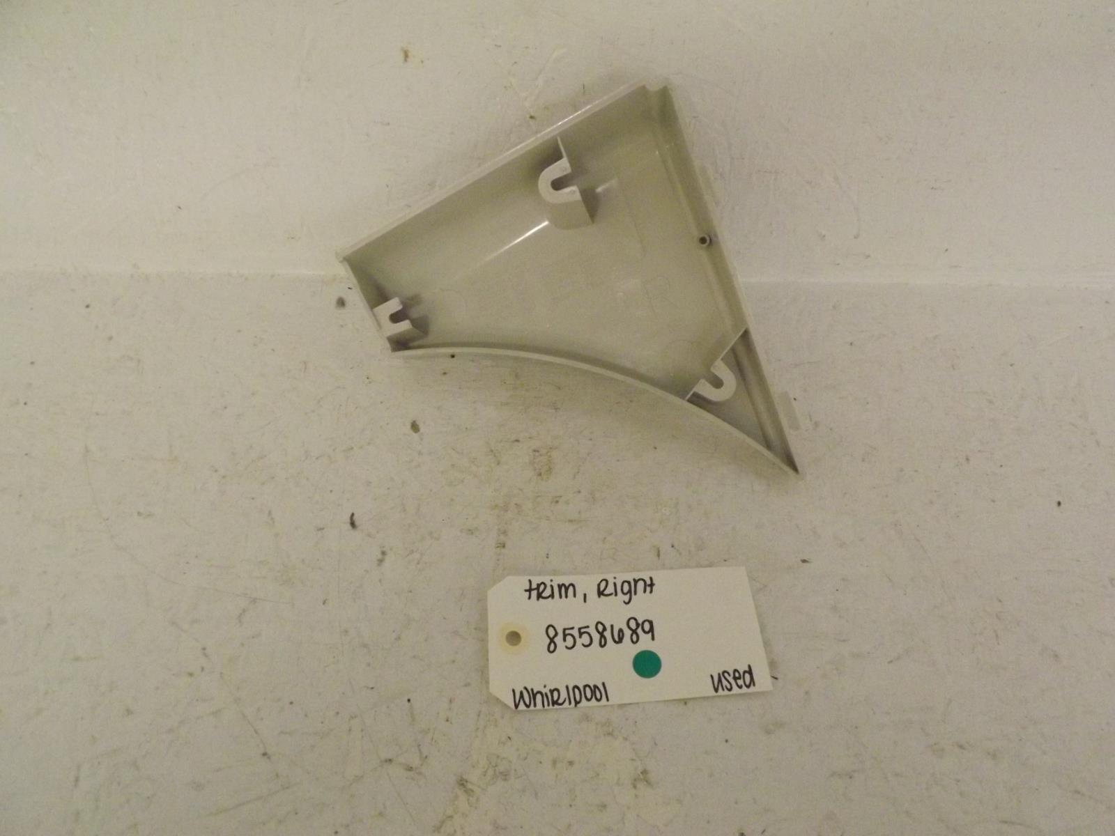 Whirlpool Dryer 8558689 Trim, Right Used Whirlpool Dryer 8558689 Trim, Right Used